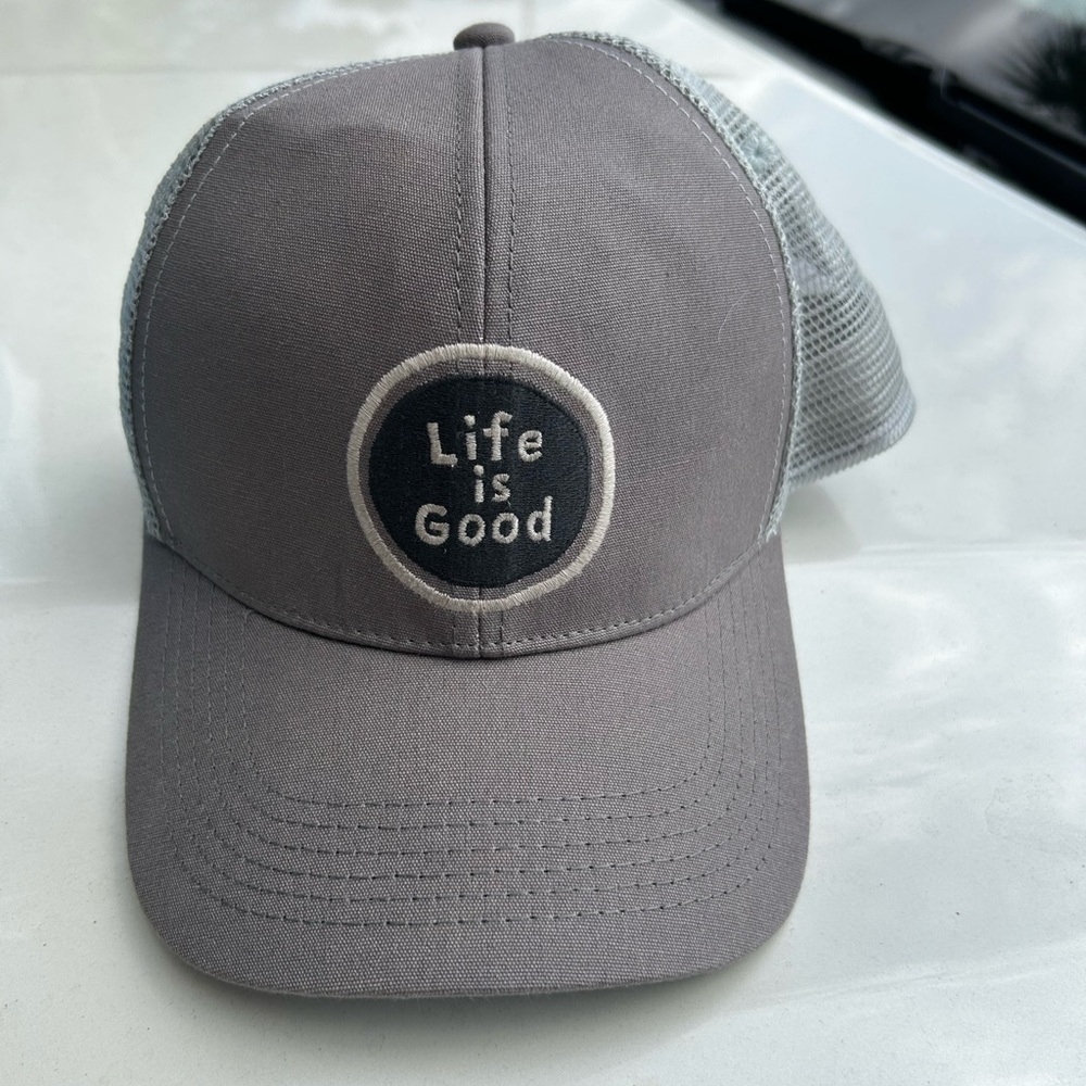 Life Is Good Charcoal Gray Mesh Back Hat